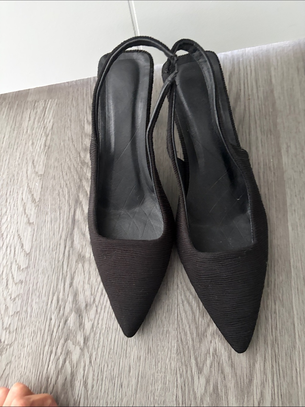 Classic Black Pointed Slingback Pumps